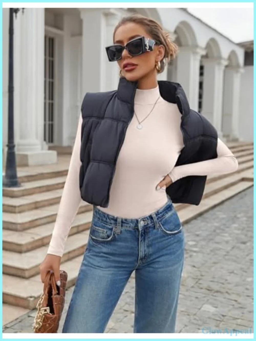 Mock Turtleneck Long Sleeve Top Set Stretch Base Layer Slim Fit Thermal